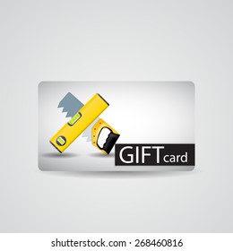 Abstract Beautiful Tools Gift Card Design, Vector Illustration.