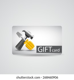 Abstract Beautiful Tools Gift Card Design, Vector Illustration.