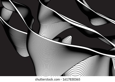 Abstract beautiful vector background with different waves and lines. Template for poster or web page design.