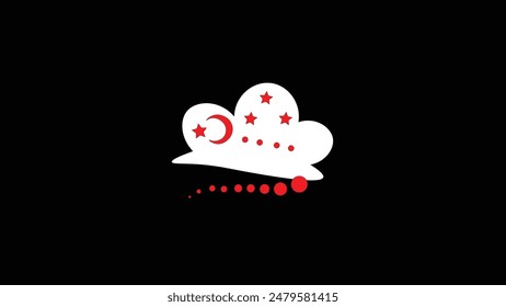Abstractas hermoso icono de Vector, diseño de Vector de icono de luna en tierra negra.