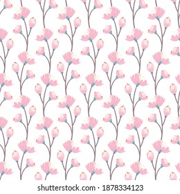 Abstract beautiful vector seamless flowers