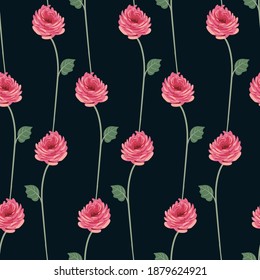 Resumen de hermosas flores vectoriales sin costura