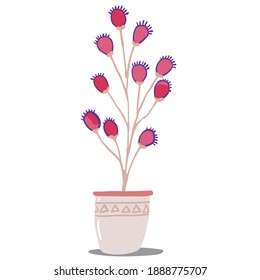 Abstract beautiful vector small flowers and branches