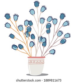 Abstract beautiful vector small flowers and branches