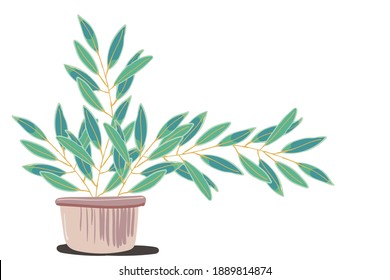 Abstract beautiful vector small flowers and branches