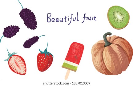 Abstract beautiful vegetable and fruit illustration
