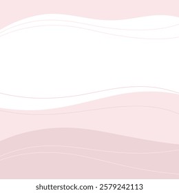 Abstract beautiful wavy background in pastel pink and powdery shades with a place for text, vector. Decorative graphic, delicate, empty element for a banner, label, postcard, background.