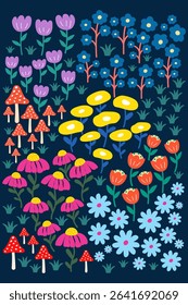 Abstract beautiful wild flower illustration