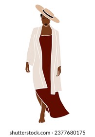 Resumen mujer hermosa en esa ilustración. Ilustración vectorial.