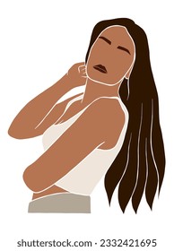 Abstract beautiful woman portrait illustration. Vector illustration.