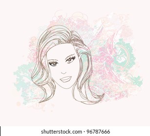 Abstract Beautiful Woman poster