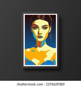 Abstract beautiful women portrait. Woman beauty fashion concept, minimalistic style. Trendy modern illustration for poster, banner, cover.