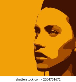 Abstract beautiful women portrait. Woman beauty fashion concept, minimalistic style. Trendy modern illustration for poster, banner, cover.	