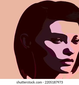 Abstract beautiful women portrait. Woman beauty fashion concept, minimalistic style. Trendy modern illustration for poster, banner, cover.	