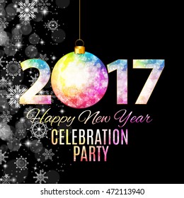 Abstract Beauty 2017 New Year Celebration Poster Background. Vector Illustration EPS10