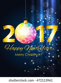 Abstract Beauty 2017 New Year Celebration Poster Background. Vector Illustration EPS10