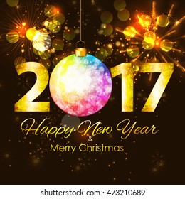 Abstract Beauty 2017 New Year Celebration Poster Background. Vector Illustration EPS10