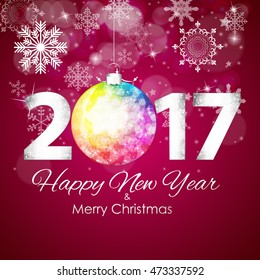 Abstract Beauty 2017 New Year Celebration Poster Background. Vector Illustration EPS10