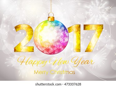 Abstract Beauty 2017 New Year Celebration Poster Background. Vector Illustration EPS10