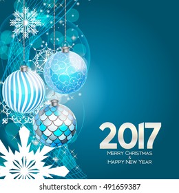 Abstract Beauty Christmas and 2017 New Year Background. Vector Illustration. EPS10