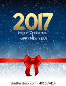 Abstract Beauty Christmas and 2017 New Year Background. Vector Illustration. EPS10