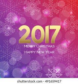 Abstract Beauty Christmas and 2017 New Year Background. Vector Illustration. EPS10