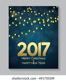 Abstract Beauty Christmas and 2017 New Year Background. Vector Illustration. EPS10