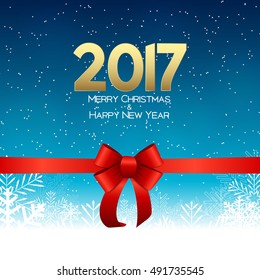 Abstract Beauty Christmas and 2017 New Year Background. Vector Illustration. EPS10