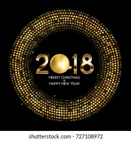 Abstract Beauty Christmas and 2018 New Year Background. Vector Illustration. EPS10
