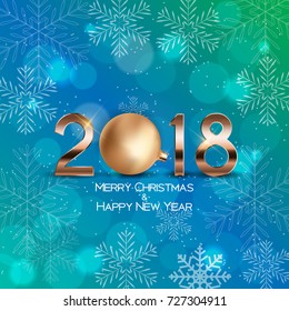 Abstract Beauty Christmas and 2018 New Year Background. Vector Illustration. EPS10

