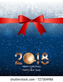 Abstract Beauty Christmas and 2018 New Year Background. Vector Illustration. EPS10
