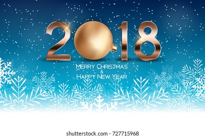 Abstract Beauty Christmas and 2018 New Year Background. Vector Illustration. EPS10

