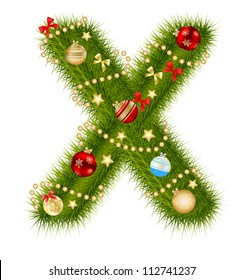 Abstract beauty Christmas and New Year abc. vector  illustration