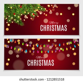 Abstract Beauty Christmas and New Year Card Collection Set Vector Illustration. EPS10