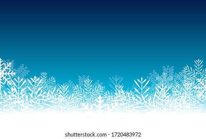 Abstract Beauty Christmas and New Year Background with Snow and Snowflakes. Vector Illustration