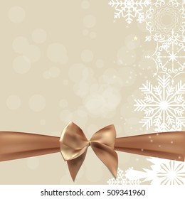 Abstract Beauty Christmas and New Year Background with Bow Ribbon. Vector Illustration. EPS10