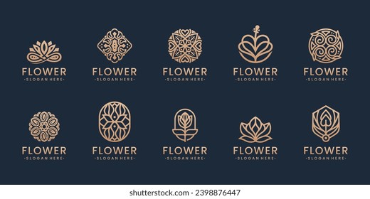 Abstract beauty floral flower luxury icon logo design