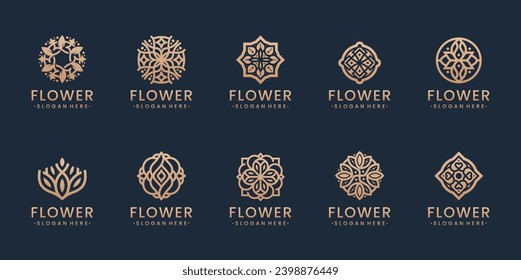 Abstract beauty floral flower luxury icon logo design