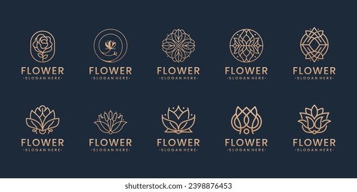 Abstract beauty floral flower luxury icon logo design