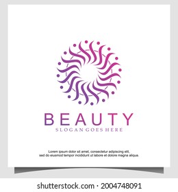 abstract beauty logo design vector