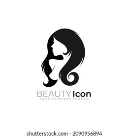 Abstract beauty logo with simple design vector, simple black icon