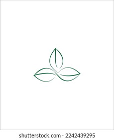 

abstract beauty logo, three leaves, green leaves