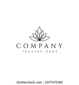 abstract beauty lotus line vector logo design