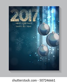 Abstract Beauty Merry Christmas and New Year Party Background with Masquerade Carnival Mask. Vector illustration EPS10