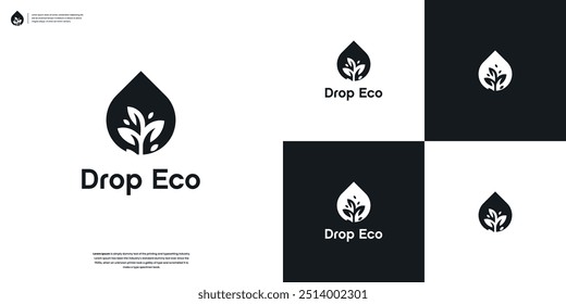 Abstract beauty nature water oil drop icon logo design inspiration