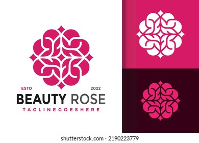 Resumen Diseño del logotipo de Beauty Rose, logotipo de identidad de marca vectorial, logotipo moderno, diseño del logotipo, plantilla de ilustración vectorial