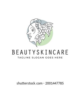 abstract beauty skincare logo design template