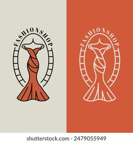 Abstrakte Schönheit Damen Kleid Mode Logo Design Illustration