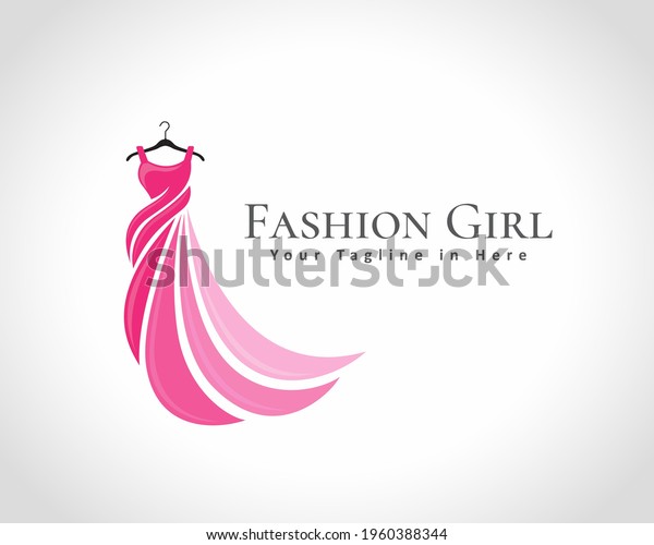 abstract beauty women\'s dress fashion logo\
design illustration