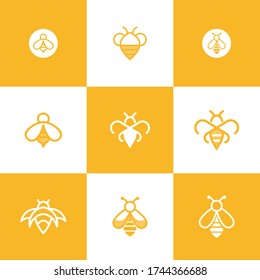plantilla de icono del concepto abstracto de abeja,eps 10